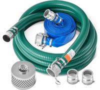SucceBuy Kit de tuyau d'aspiration pour pompe à eau, 2 pouces x 50 pieds, avec divers accessoiresVert + Bleu