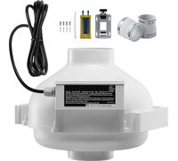 SucceBuy Kit d'installation de ventilateur Radon 4 à 3,5 pouces - Kit de système de ventilation de réduction du radon silencieux 260 CFM avec 2 raccords et indicateur de pression