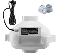 SucceBuy Kit d'installation de ventilateur Radon, 4 à 4,5 pouces, 190 CFM Kit de système de réduction du radon silencieux avec raccords, indicateur de pression pour la ventilation en intérieur et en e