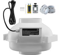 SucceBuy Kit d'installation de ventilateur Radon 6 à 4,5 pouces - Kit de système de ventilation silencieux 380 CFM à réduction de Radon avec 2 raccords et indicateur de pression