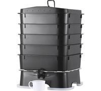 SucceBuy lombricomposteur 5 plateaux, bac à lombricompost de 50 L pour l'intérieur et l'extérieur, design durable Kit de ferme à lombrics, pour recycler les déchets alimentaires, l'humus de vers, le t