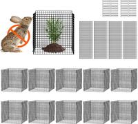 SucceBuy Lot de 10 protections pour plantes, cages grillagées 12 "x12", protection des plantes en extérieur pour fleurs, légumes, éloigne les animaux, grillage métallique