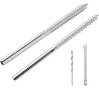 SucceBuy Lot de 102 ferrures de tension de rampe de câbles avec boulons filetés pour câbles de couverture de 3,2 mm, acier inoxydable T316, tendeur pour poteaux en bois/métal, argenté