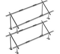 SucceBuy Lot de 2 supports de montage pour panneaux solaires, supports de montage au sol réglables de 30° à 60° en acier carbone pour 4 à 8 panneaux solaires