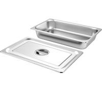 SucceBuy Lot de 4 poêlons de table à vapeur, 20,9 x 12,8 x 3,9 pouces de profondeur, récipient alimentaire en acier inoxydable de 13 litres pleine grandeur, plaques de cuisson anti-bourrage pour hôtel