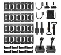 SucceBuy Lot de 4 rails de fixation E-Track de 1,3 pi avec 2 crochets en U, 2 supports d'étagère et supports de pneus pour fourgons et remorques 4 Pack