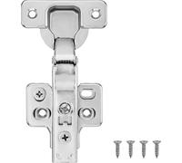 SucceBuy Lot de 50 charnières d'armoires, ouverture à 100 degrés, fermeture en douceur, cachées pour version sans cadre, entièrement en applique pour charnières de portes d'armoires de cuisine avec vi
