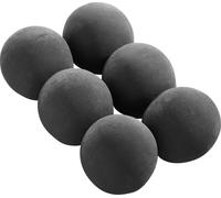 SucceBuy Lot de 6 galets en céramique, pierres décoratives pour cheminée, 12,7 cm, noir
