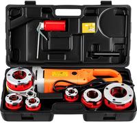 SucceBuy Machine à fileter les tubes électrique 2300W Heavy-Duty Hand-Held Power Drive Kit 220V Portable Machine à fileter les tubes avec 6 outils 1/2"-2