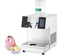 SucceBuy Machine à glace commerciale en forme de flocon de neige, acier inoxydable, rasoir électrique de 507 livres/24 heures, refroidissement par air pour une dissipation rapide de la chaleur, pour l