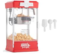 SucceBuy Machine à pop-corn, 480 W, chaudière de 113 g, 6,3 litres par charge, machine à pop-corn de table avec 3 pales, style cinéma, rouge