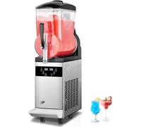 SucceBuy Machine à slush commerciale 12L, machine à boissons congelées à réservoir unique, 48 tasses de machine à smoothie margarita, acier inoxydable pour la maison, la fête, le café, le bar