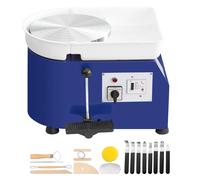 SucceBuy - Machine de formage de céramique, roue de poterie de 11 pouces, vitesse réglable de 60 à 300 tr/min, poignée, commande de pédale, bassin détachable ABS 350W 5kg Blue
