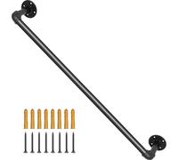 SucceBuy Main courante d'escalier tubulaire de 3ft, capacité de charge de 440lbs Acier au carbone, support mural industriel, coin rond pour l'intérieur et l'extérieur
