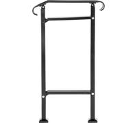 SucceBuy Main courante en fer forgé, rampe d'escalier réglable pour 1 ou 2 marches, main courante de véranda noire avec kit d'installation pour escaliers en béton ou en bois