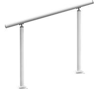 SucceBuy Main courante pour escaliers extérieurs, 1,22 m, 86,4 cm, réglable de 0 à 60 degrés, rampe en aluminium blanc pour le jardin