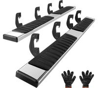 SucceBuy Marchepieds 6" pour 2007-2018 Chevy Silverado/GMC Sierra 1500 Crew Cab, 2019 2500HD/3500HD/1500 LD, 201 barres de nerf en acier inoxydable, capacité 500 lbs, 2 pièces