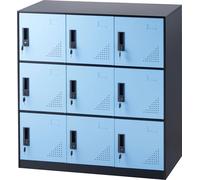 SucceBuy Metal Employee Locker, armoire noire à 9 portes avec fente pour cartes. Clé incluse. capacité de charge de 66lbs. Pour le bureau, la maison, l'école, la salle de sport.