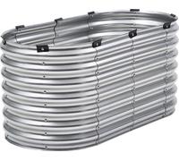 SucceBuy Métal Rais Bol à shampoing portable, hauteur et angle réglables, avec tuyau d'écoulement, parterre de jardin noirci, 4 x 2 x 2 pieds grand bac à plantes galvanisé