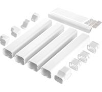 SucceBuy Mini Split Line Set Cover 76,2 mm L 5350 mm L. Couverture décorative en PVC pour tuyauterie de climatisation. Livré avec 4 gaines droites et des composants complets. Facile à installer, blanc