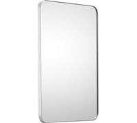 SucceBuy Miroir de maquillage à montage mural - 22 x 30 pouces, 0,15 pouces d'épaisseur, cadre en alliage d'aluminium, film antidéflagrant, résistant aux rayures, pour embellir votre maison