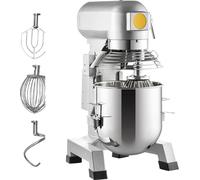 SucceBuy Mixeur sur socle commercial , bol en acier inoxydable de 15 quarts, mixeur électrique haute performance de 850 W avec 3 vitesses réglables (113/184/341 tr/min), crochet pétrisseur et fouet in