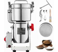 SucceBuy Moulin à céréales électrique 750g, 2000 W, grande vitesse, pulvérisateur en acier inoxydable, pour grains secs, épices, céréales, café, maïs, poivre, type oscillant