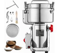 SucceBuy Moulin à céréales électrique de 2500 g, 3400 W, grande vitesse, broyeur en acier inoxydable, pour grains secs, épices, céréales, café, maïs, poivre, type oscillant