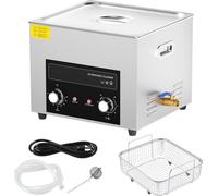 SucceBuy Nettoyeur à ultrasons 15L, machine à cavitation sonique digitale 360 W avec chauffage et minuterie, pour outils de laboratoire, pièces de voiture, carburateurs, pièces métalliques, laiton