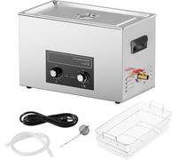 SucceBuy Nettoyeur à ultrasons 30L, machine à cavitation sonique digitale 360 W avec chauffage, minuterie et panier pour outils de laboratoire, pièces métalliques, carburateurs, pièces automobiles