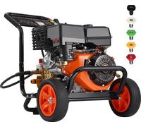 SucceBuy Nettoyeur haute pression à gaz, 4400 PSI, 15 l/min, 2,6 GPM, pompe en cuivre, set de 5 buses