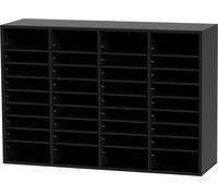 SucceBuy Organisateur de littérature en bois, 36 compartiments, trieur de dossiers avec étagères amovibles, fente à lettres pour bureau, maison, salle de classe, EPA, noir