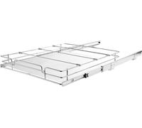 SucceBuy Organisateur de placard, 17" L x 21" P, résistant, acier chromé, étagères à provisions, usage domestique, cuisine, salle de bains, sous l'évier