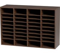 SucceBuy Organisateur littéraire, boîte aux lettres de bureau avec 36 compartiments et étagères réglables, trieur littéraire en bois 99,9 x 30,5 x 68,1 cm pour le bureau, la maison, la classe, l'organ