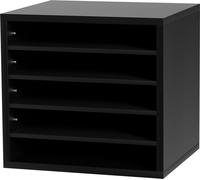SucceBuy Organisateur littéraire, boîte aux lettres de bureau avec 5 compartiments et étagères réglables, 35,6 x 30,5 x 33 cm Trieur en bois pour le bureau, la maison, la classe, l'organisation du ser