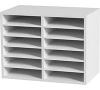 SucceBuy Organiseur littéraire, 12 compartiments, boîte aux lettres de bureau, étagères réglables, trieur littéraire en bois, 52,1 x 30,5 x 41,6 cm, pour le bureau, la maison, la salle de classe, le b