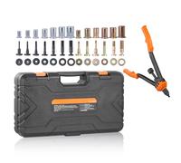 SucceBuy Outil pour écrous à rivets de 16 pouces, kit d'outils pour écrous à rivets permettant d'économiser du travail avec 13 mandrins SAE métriques, 186 écrous à rivets, avec étui de transport 16inc