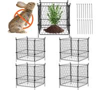 SucceBuy Pack de 4 protections pour plantes, 13,4 "x13,4" cages en fil de fer pour poules, clôtures pour plantes à l'extérieur pour fleurs, légumes, éloigne les animaux, treillis métallique
