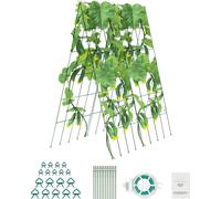 SucceBuy Palissage pour concombre, 99,1 x 81,3 cm, support métallique pliable avec bandes rotatives pour plantes grimpantes