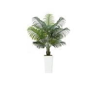 SucceBuy Palmier Artificiel Areca en Pot Blanc 1,5m Pour Décoration d'Intérieur