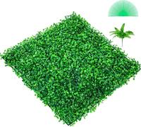 SucceBuy Panneau de buis artificiel UV, 6 panneaux muraux de haie de buis, 20 x 20 pouces, 4 cm d'herbe verte, décor de haie artificielle pour clôture pare-vue, jardin intérieur/extérieur, arrière-cou