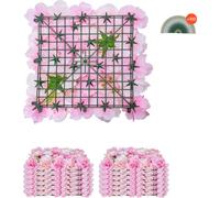SucceBuy Panneau mural de fleurs 3D, 12 pièces, 38,1 x 38,1 cm, tapis de fleurs artificielles pour mariages, brise-vue