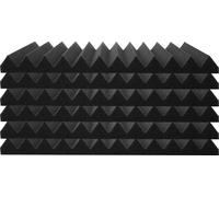 SucceBuy Panneaux de mousse acoustique, paquet de 52 12 x 12 x 1 pouces, panneaux muraux insonorisants haute densité, résistants au feu, absorbant le son pour studio, plafond, noir