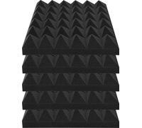 SucceBuy Panneaux en mousse acoustique, paquet de 36 12 x 12 x 2 pouces, panneaux muraux insonorisants en forme de pyramide, panneaux ignifuges absorbant le son pour les murs et les plafonds de studio