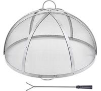SucceBuy Pare-étincelles pour foyer, 36 pouces, couverture métallique renforcée en acier haute résistance, couvercle pour foyer extérieur, couverture de protection supérieure ronde facile à ouvrir ave