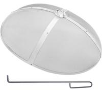 SucceBuy Pare-étincelles pour foyer, rond, 76,2 cm, couvercle robuste en acier, couvercle facile à ouvrir avec poignée annulaire pour les foyers sur la terrasse à l'extérieur, utilisation dans le jard