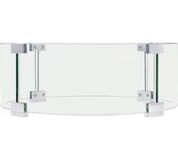 SucceBuy Pare-vent pour foyer, 26 x 26 x 6 pouces pare-flamme en verre, bouclier de verre rond, table de feu de 1/4 de pouce d'épaisseur, pare-flamme transparent en verre trempé