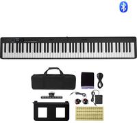 SucceBuy Piano pliable à 88 touches avec Bluetooth et MIDI, un piano électronique numérique pliable portable avec pédale de maintien, sacoche, touches à frappe dynamique et écouteurs