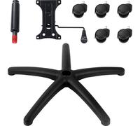 SucceBuy Piètement de chaise de bureau, remplacement, 28 pouces, charge statique de 2500 lbs, piètement de chaise de bureau universel robuste avec 5 roulettes, vérin à gaz et plaque d'assise, noir
