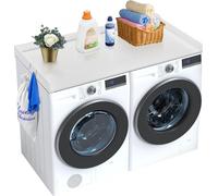 SucceBuy Plan de travail pour lave-linge séchant, 137,2 x 68,6 cm Plan en bois avec patins antidérapants, hydrofuge pour l'organisation et le rangement dans la buanderie, plus d'espace et de fonctionn